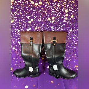 Karen Scott Black and Brown Over the Knee Boots
